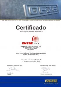 Certificado Geze